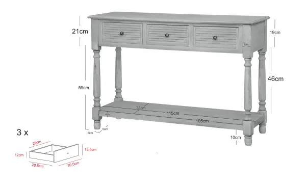 LivinHill Konzolový stolek Livorno 120 cm černý