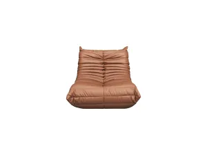 LivinHill Designové křeslo Nua ekokůže hnědé