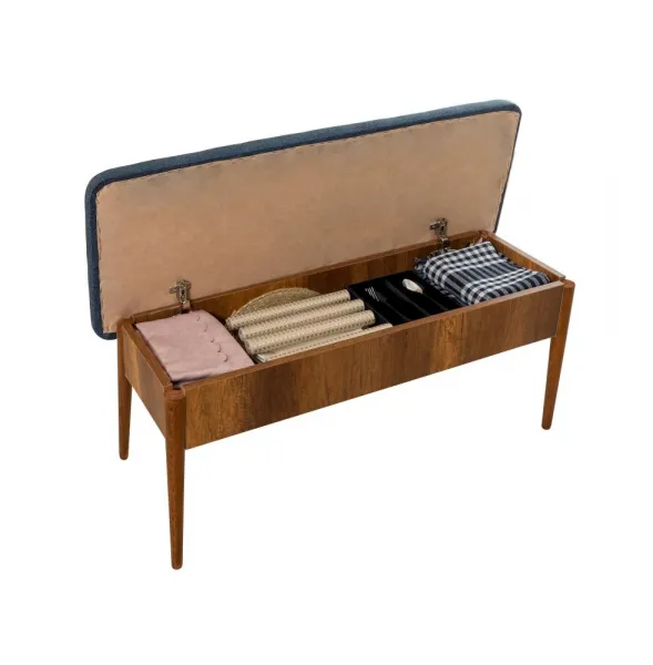 Lavica Vina Bench Dark Blue, Walnut