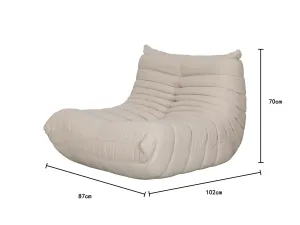 LivinHill Designové křeslo Nua samet béžové