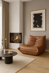 LivinHill Designové křeslo Nua ekokůže hnědé