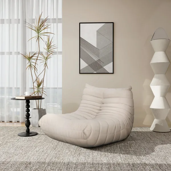 LivinHill Designové křeslo Nua samet béžové
