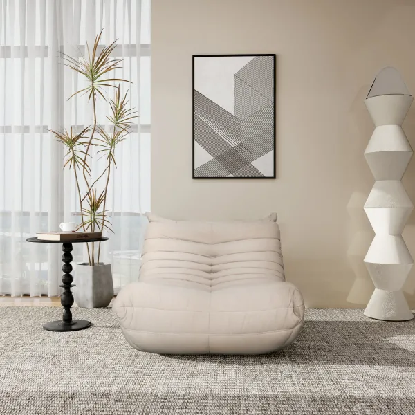LivinHill Designové křeslo Nua samet béžové