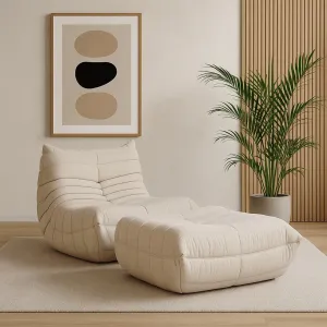 LivinHill Taburet Nua 86 cm samet světle béžový