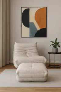 LivinHill Taburet Nua 86 cm samet světle béžový