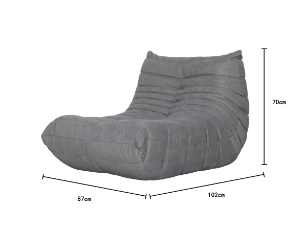 LivinHill Designové křeslo Nua samet šedé