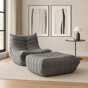 LivinHill Designové křeslo Nua samet šedé