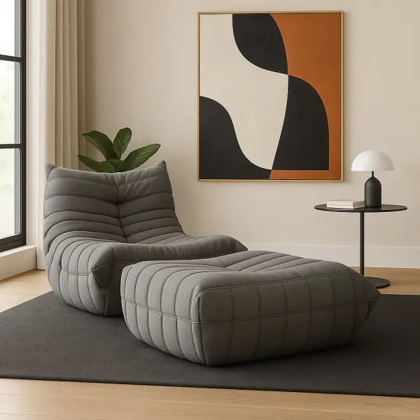LivinHill Designové křeslo Nua samet šedé