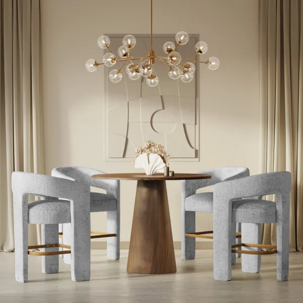 LivinHill Designová barová židle Leith šedá