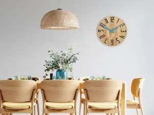 ModernClock Drevené nástenné hodiny Slim 33 cm čierne/modré/hnedé