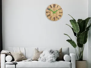 ModernClock Drevené nástenné hodiny Slim 33 cm čierne/zelené/hnedé