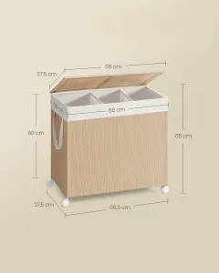SONGMICS Kôš na bielizeň Dione 140 L hnedý