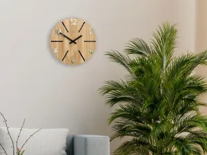 ModernClock Drevené nástenné hodiny Aksel 33 cm dub prírodný/čierny