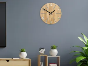 ModernClock Drevené nástenné hodiny Aksel 33 cm dub prírodný/šedý