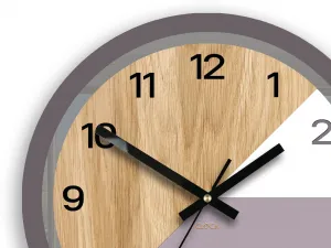 ModernClock Drevené nástenné hodiny Paris 33 cm fialové/čierne