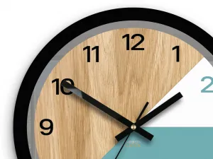 ModernClock Drevené nástenné hodiny Paris 33 cm modré/čierne