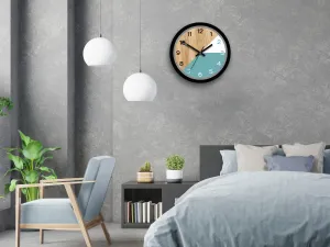 ModernClock Drevené nástenné hodiny Paris 33 cm modré/čierne