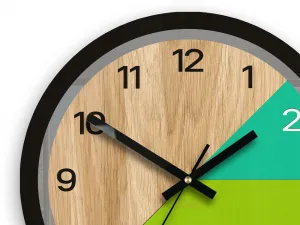 ModernClock Drevené nástenné hodiny Paris 33 cm zelené/čierne