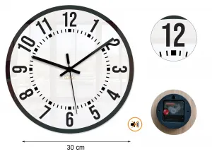 ModernClock Nástenné hodiny Oskar 30 cm biele/čierne