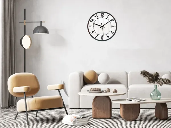 ModernClock Nástenné hodiny Oskar 30 cm biele/čierne