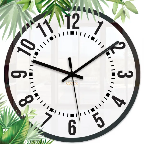 ModernClock Nástenné hodiny Oskar 30 cm biele/čierne