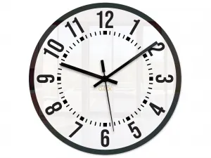 ModernClock Nástenné hodiny Oskar 30 cm biele/čierne