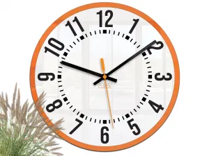 ModernClock Nástenné hodiny Oskar 30 cm biele/oranžové