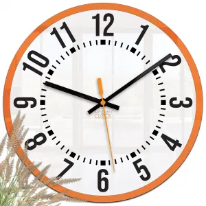 ModernClock Nástenné hodiny Oskar 30 cm biele/oranžové