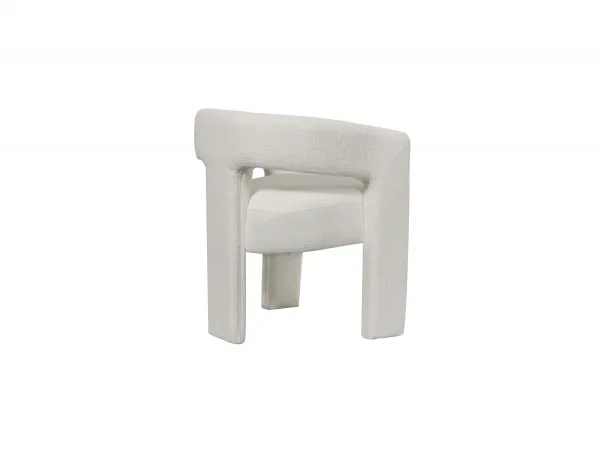 LivinHill Dizajnové čalúnené jedálenské kreslo Leith biele