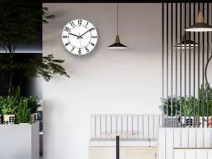 ModernClock Nástenné hodiny Oskar 30 cm biele/sivé