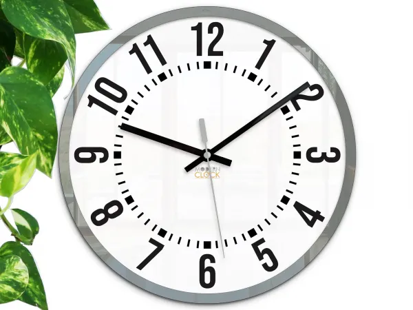 ModernClock Nástenné hodiny Oskar 30 cm biele/sivé