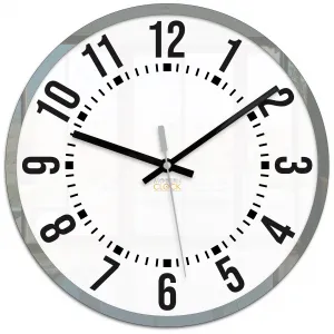 ModernClock Nástenné hodiny Oskar 30 cm biele/sivé