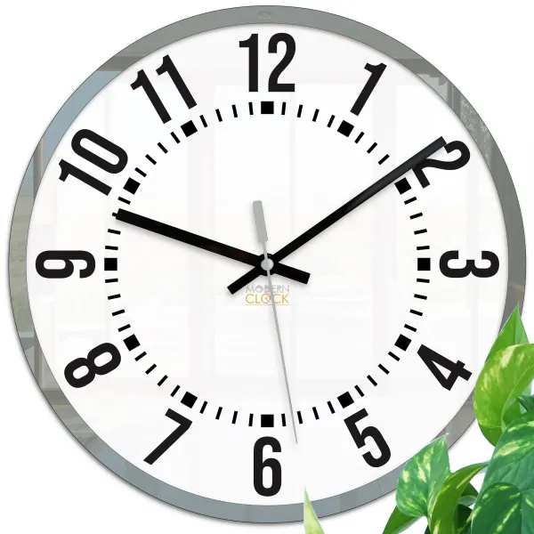 ModernClock Nástenné hodiny Oskar 30 cm biele/sivé