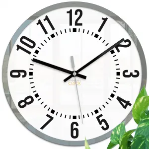 ModernClock Nástenné hodiny Oskar 30 cm biele/sivé