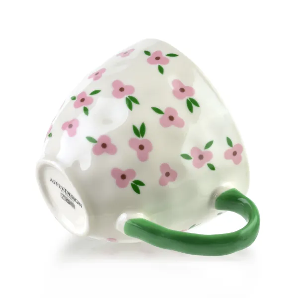 Affekdesign Porcelánový hrnček FLORELLA 400 ml ružovo-biely