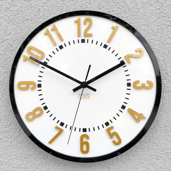 ModernClock Nástenné hodiny Oskar 30 cm zlaté/čierne