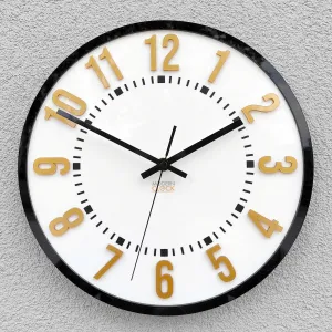 ModernClock Nástenné hodiny Oskar 30 cm zlaté/čierne