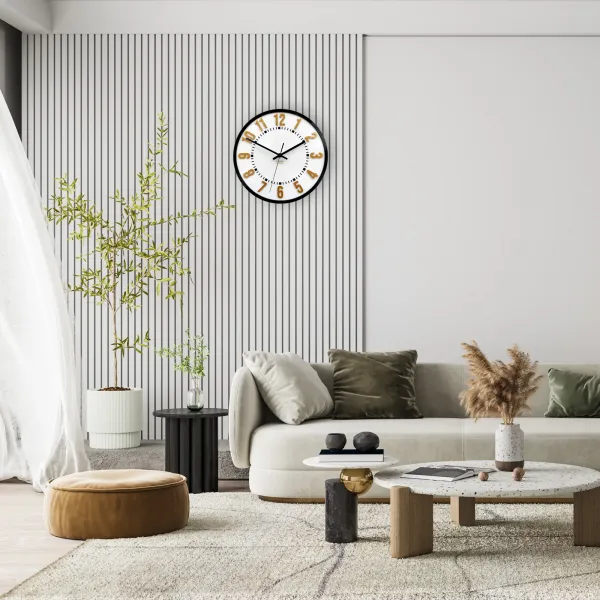 ModernClock Nástenné hodiny Oskar 30 cm zlaté/čierne