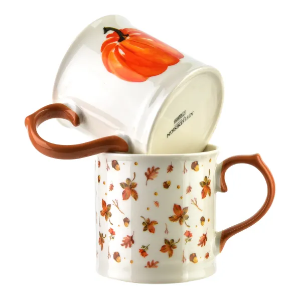 Affekdesign Porcelánový hrnček RADO 350 ml s tekvicou biely