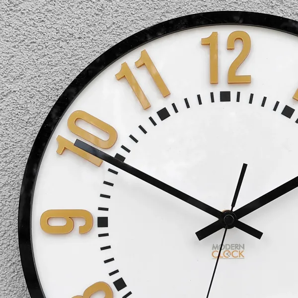 ModernClock Nástenné hodiny Oskar 30 cm zlaté/čierne
