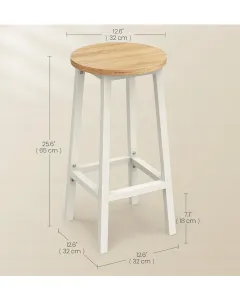 SONGMICS Súprava 2 ks barových stoličiek Vasagle Pure biela/svetlohnedá