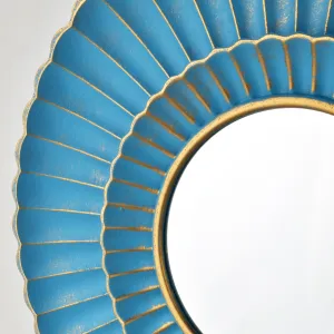 Mondex Okrúhle nástenné zrkadlo DAZ 50 cm modré
