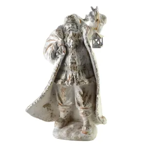 Mondex Vianočná figúrka svätý Mikuláš Santa Lila 41 cm biela