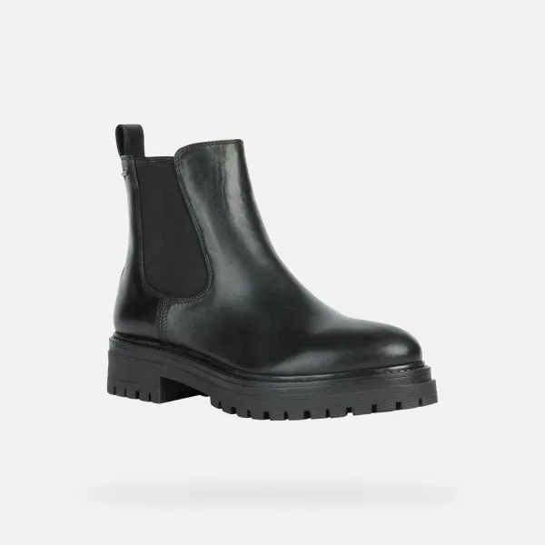 Black Women's Ankle Boots Geox Iridea B ABX - Ladies