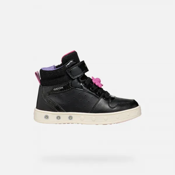 Black Girls Geox Skylin Sneakers - Girls