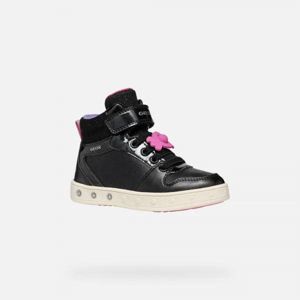 Black Girls Geox Skylin Sneakers - Girls