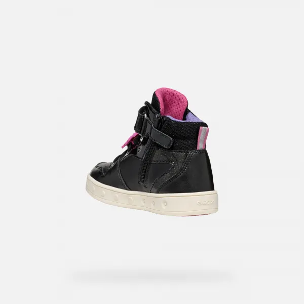 Black Girls Geox Skylin Sneakers - Girls