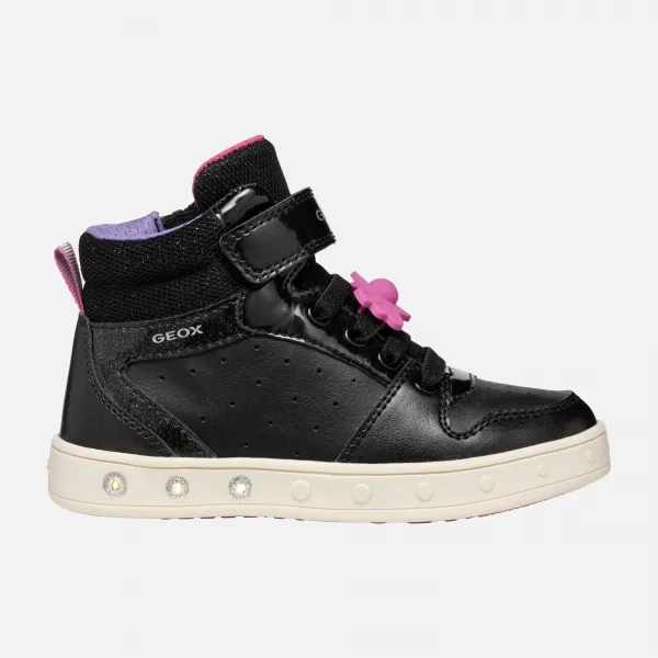 Black Girls Geox Skylin Sneakers - Girls