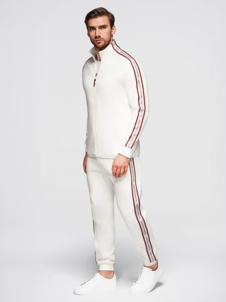 Pánsky sveter OMBRE Sweatshirt OM-SSZP-0224 V-2 white