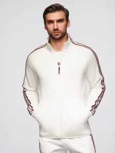 Pánsky sveter OMBRE Sweatshirt OM-SSZP-0224 V-2 white